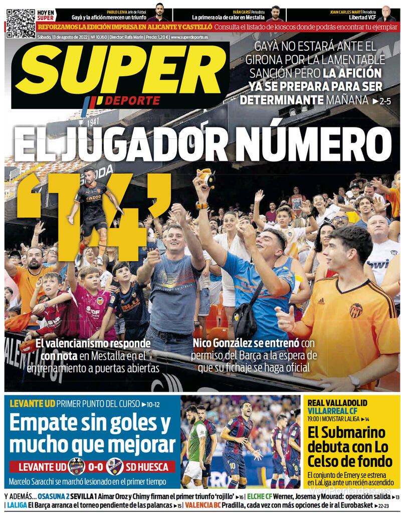 Portada Superdeporte 2022-08-14