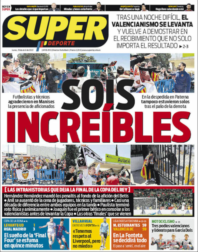 Portada Superdeporte 2022-04-26