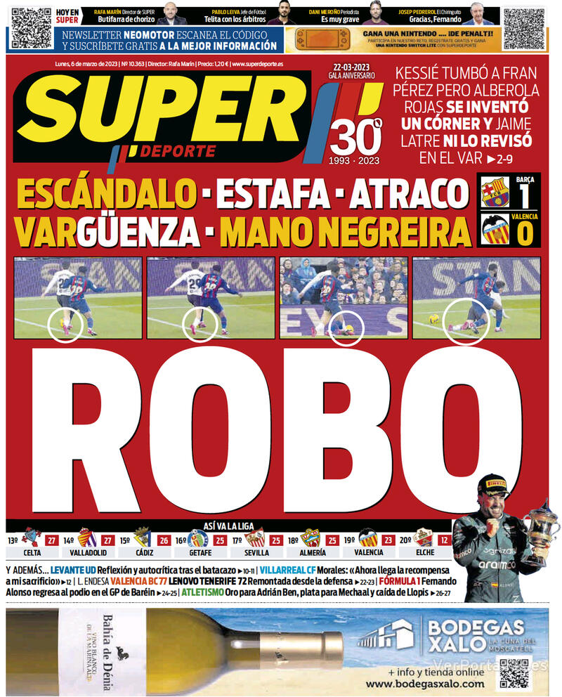 Portada Superdeporte 2023-03-07