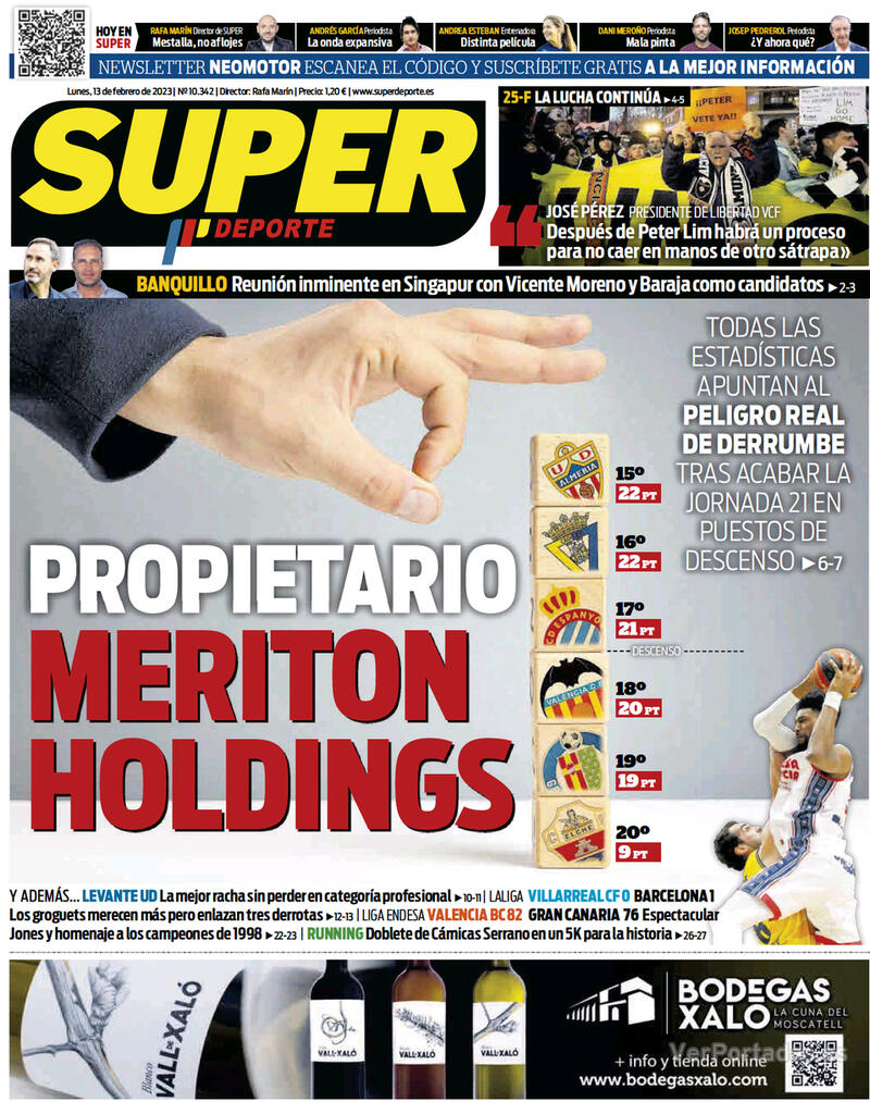 Portada Superdeporte 2023-02-14