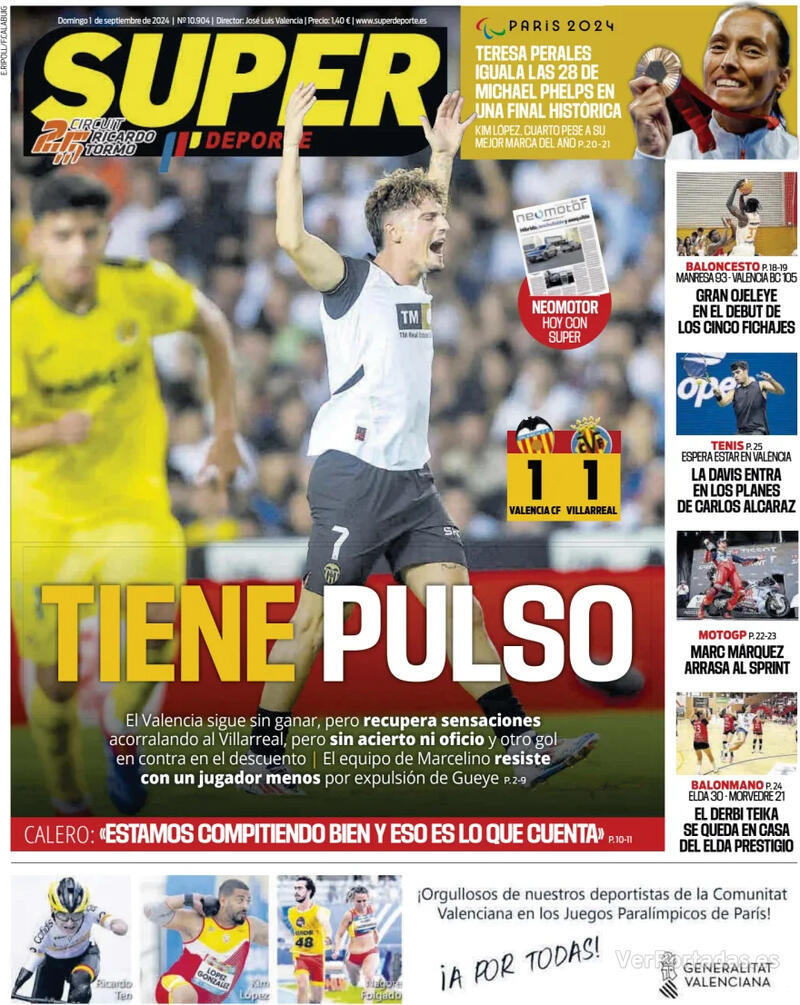 PORTADAS PRENSA DEPORTIVA  DOMINGO 1 DE SEPTIEMBRE Portada-periodico-superdeporte-01-09-2024-f40e9f4f