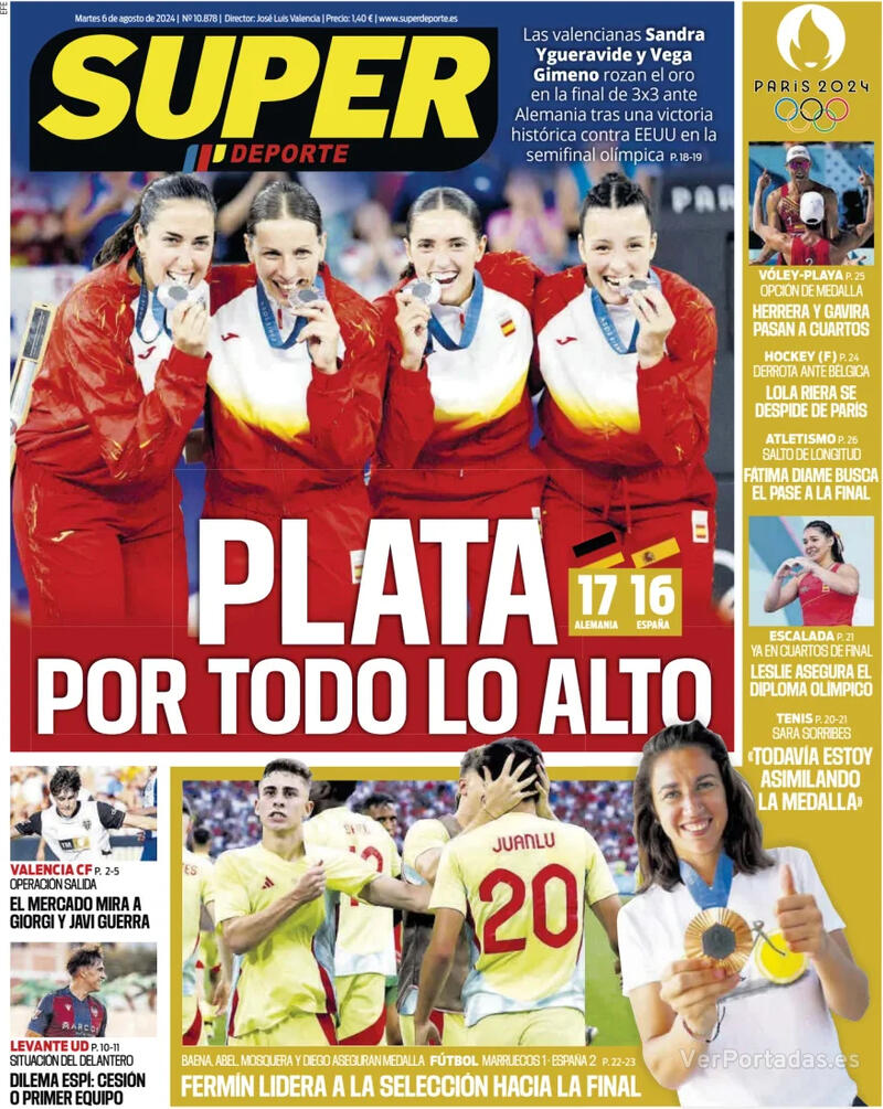 PORTADAS PRENSA DEPORTIVA MARTES 6 DE AGOSTO Portada-periodico-superdeporte-06-08-2024-f2822246