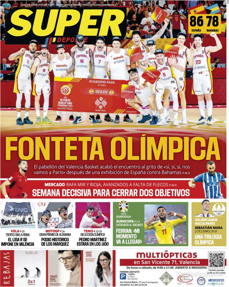 PORTADAS PRENSA DEPORTIVA LUNES 08 DE JULIO Portada-periodico-superdeporte-08-07-2024-f6d3cf85