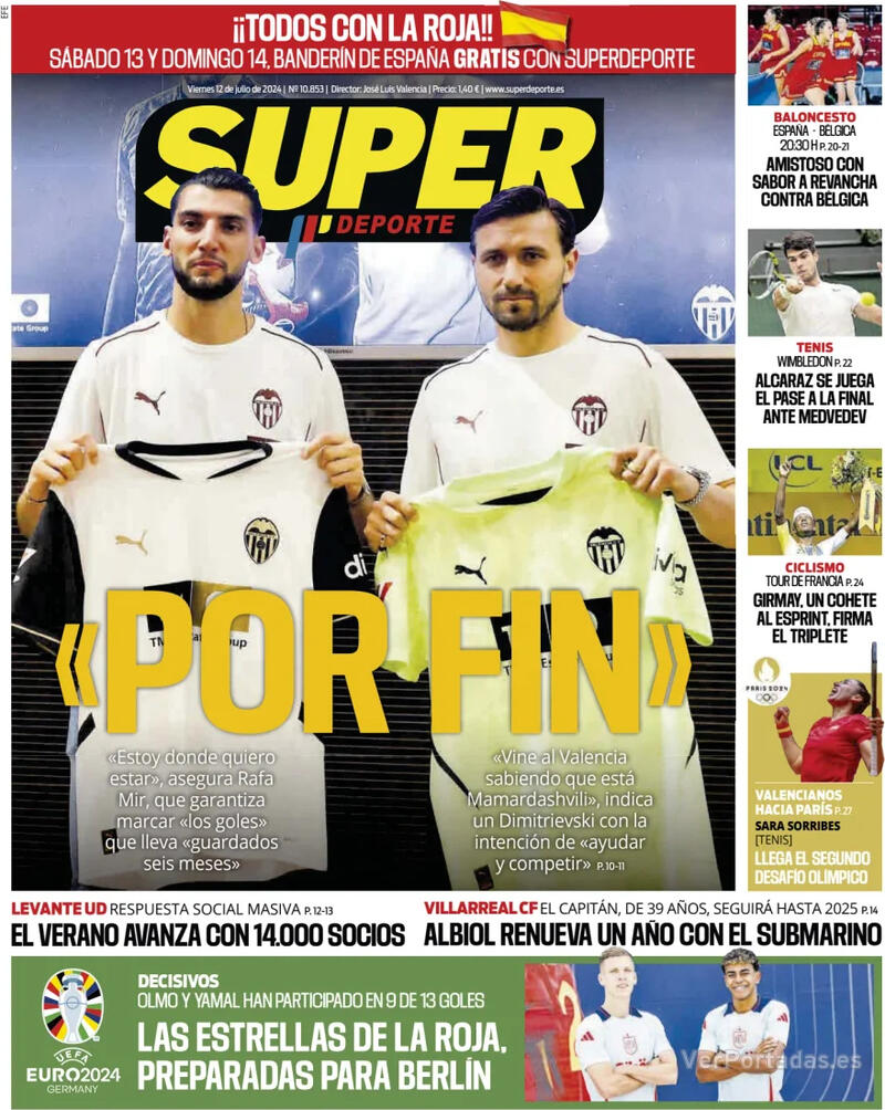 PORTADAS PRENSA DEPORTIVA VIERNES 12 DE JULIO - Portada-periodico-superdeporte-12-07-2024-6b9ebc15