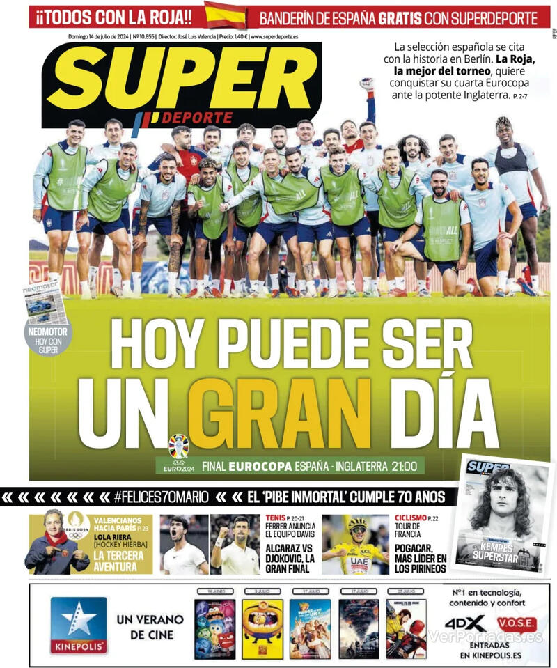 PORTADAS PRENSA DEPORTIVA DOMINGO 14 DE JULIO  Portada-periodico-superdeporte-14-07-2024-4b09bf52