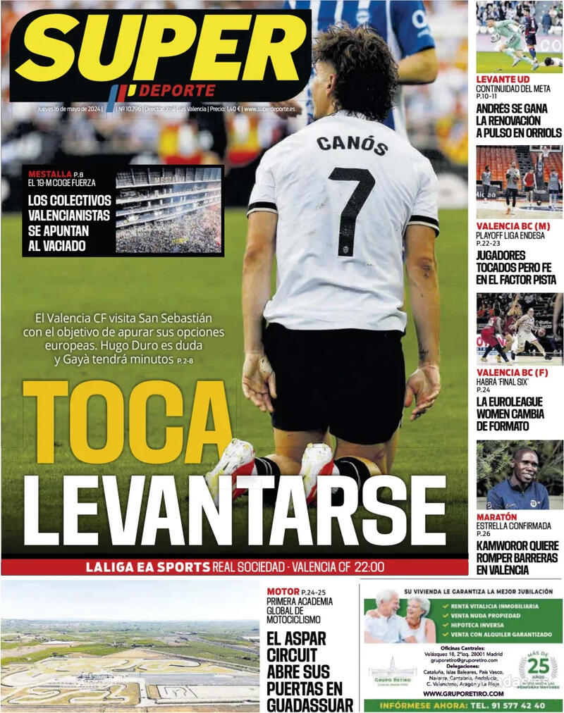 PORTADAS PRENSA DEPORTIVA  JUEVES 16 DE MAYO Portada-periodico-superdeporte-16-05-2024-f0d01087