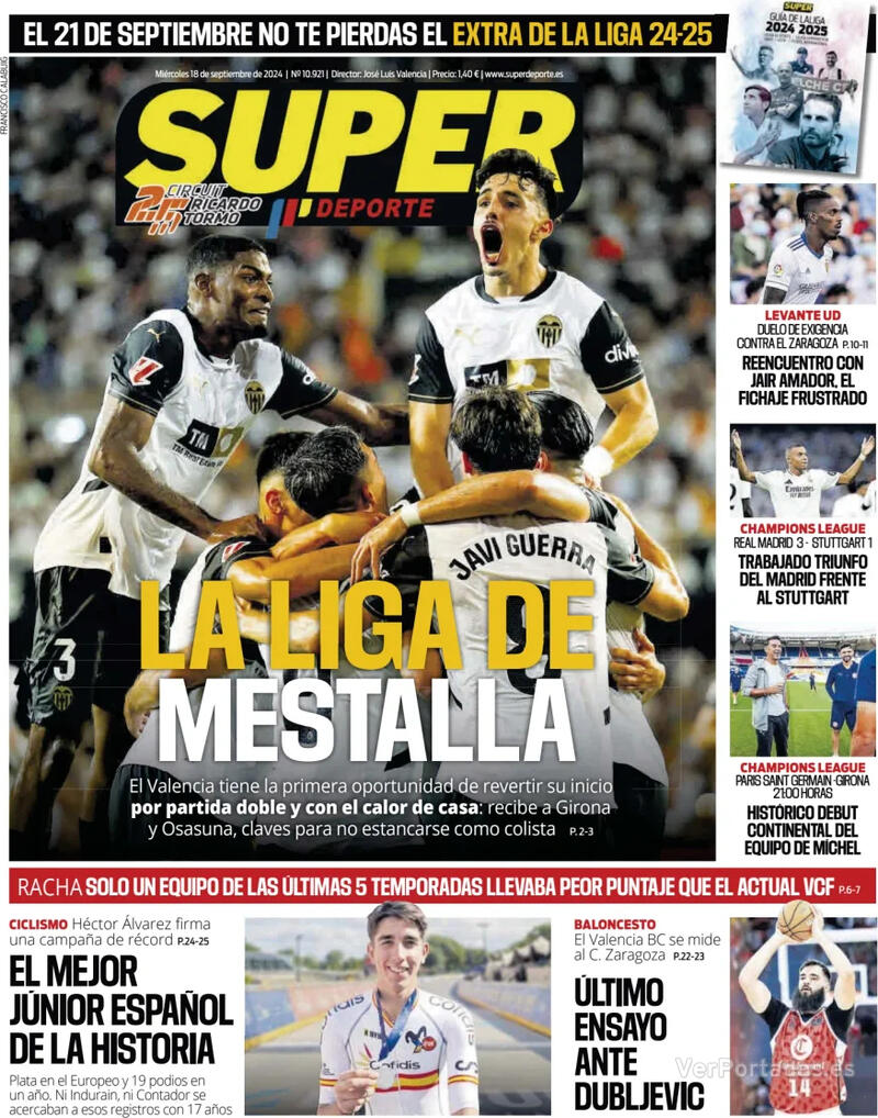 PORTADAS PRENSA DEPORTIVA MIERCOLES 18 SEPTIEMBRE 2024 Portada-periodico-superdeporte-18-09-2024-e0a57ada