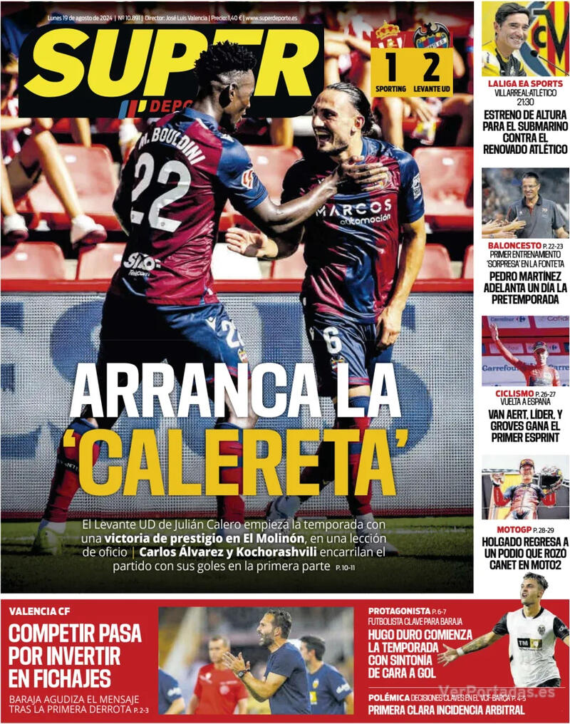 PORTADAS PRENSA DEPORTIVA MARTES 20 DE AGOSTO Portada-periodico-superdeporte-19-08-2024-82503a34