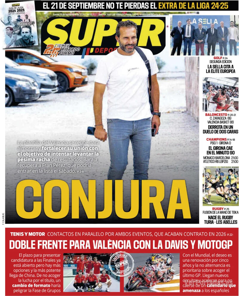 PORTADAS PRENSA DEPORTIVA JUEVES 19 SEPTIEMBRE 2024 Portada-periodico-superdeporte-19-09-2024-b366f196