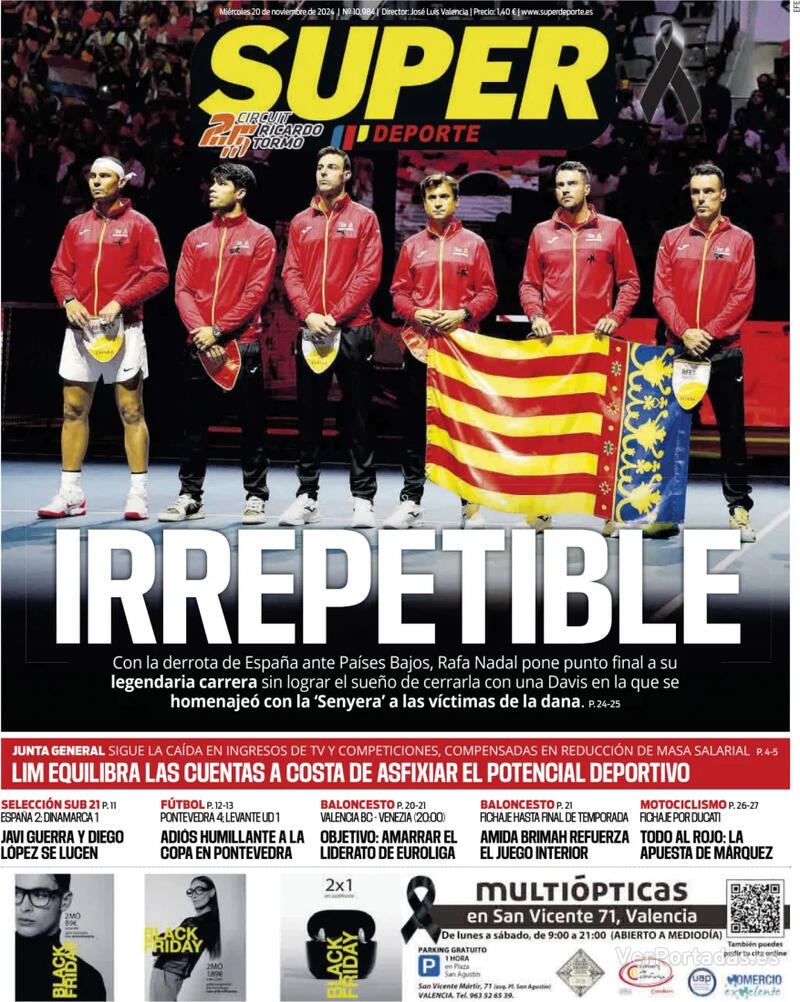 Portada L'Esportiu 2024-11-20
