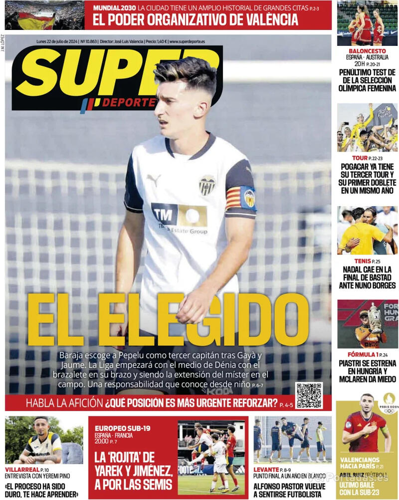 PORTADAS PRENSA DEPORTIVA LUNES 22 DE JULIO Portada-periodico-superdeporte-22-07-2024-584d1af3