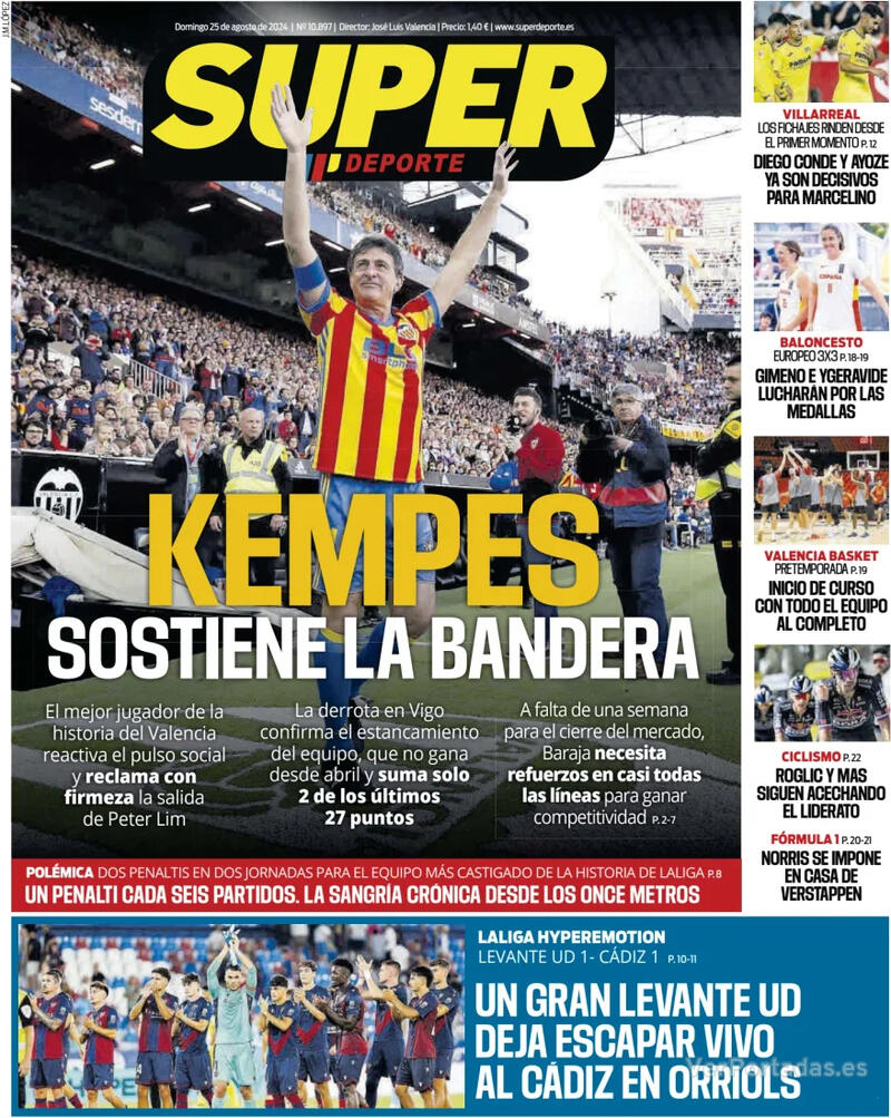 PORTADAS PRENSA DEPORTIVA DOMINGO 25 DE AGOSTO Portada-periodico-superdeporte-25-08-2024-f82b7150