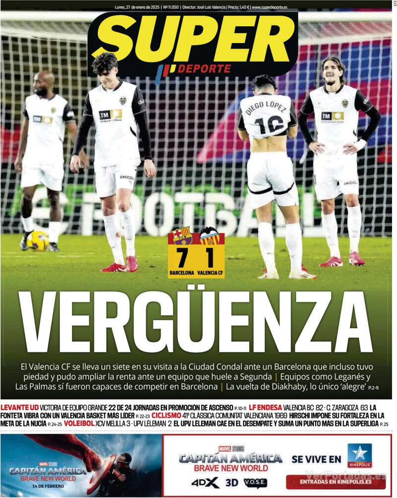 Portada L'Esportiu 2025-01-27