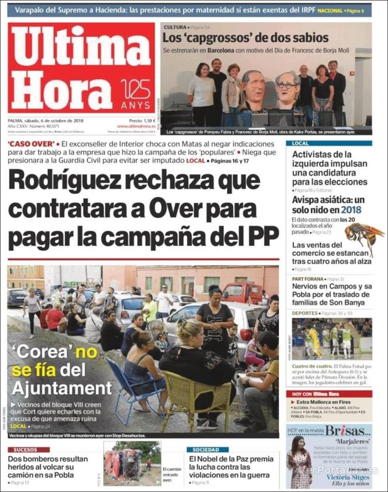 Portada Última Hora 2018-10-07