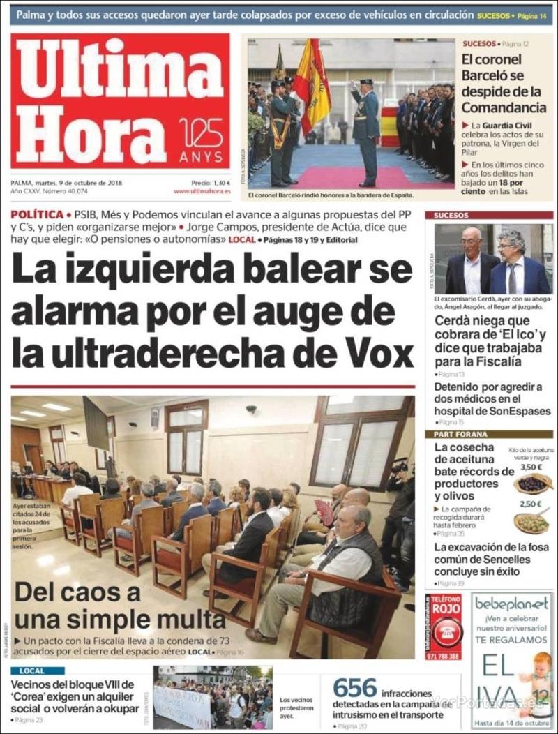 Portada Última Hora 2018-10-10