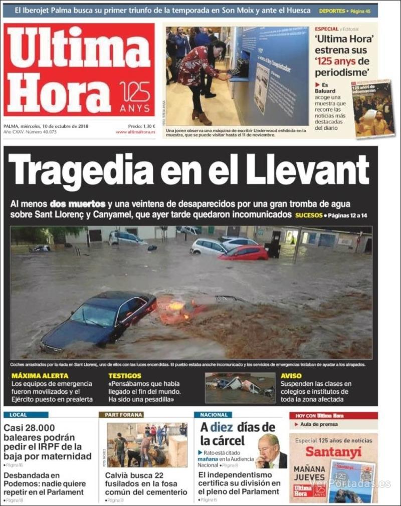 Portada Última Hora 2018-10-11