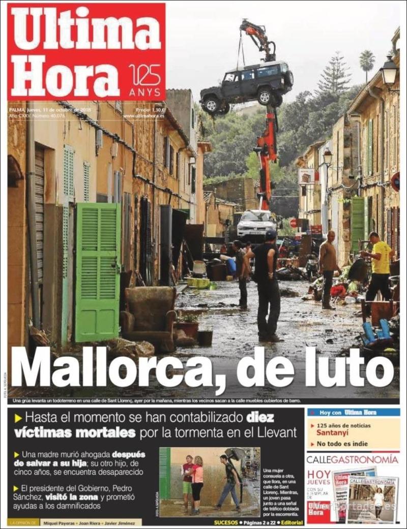 Portada Última Hora 2018-10-12