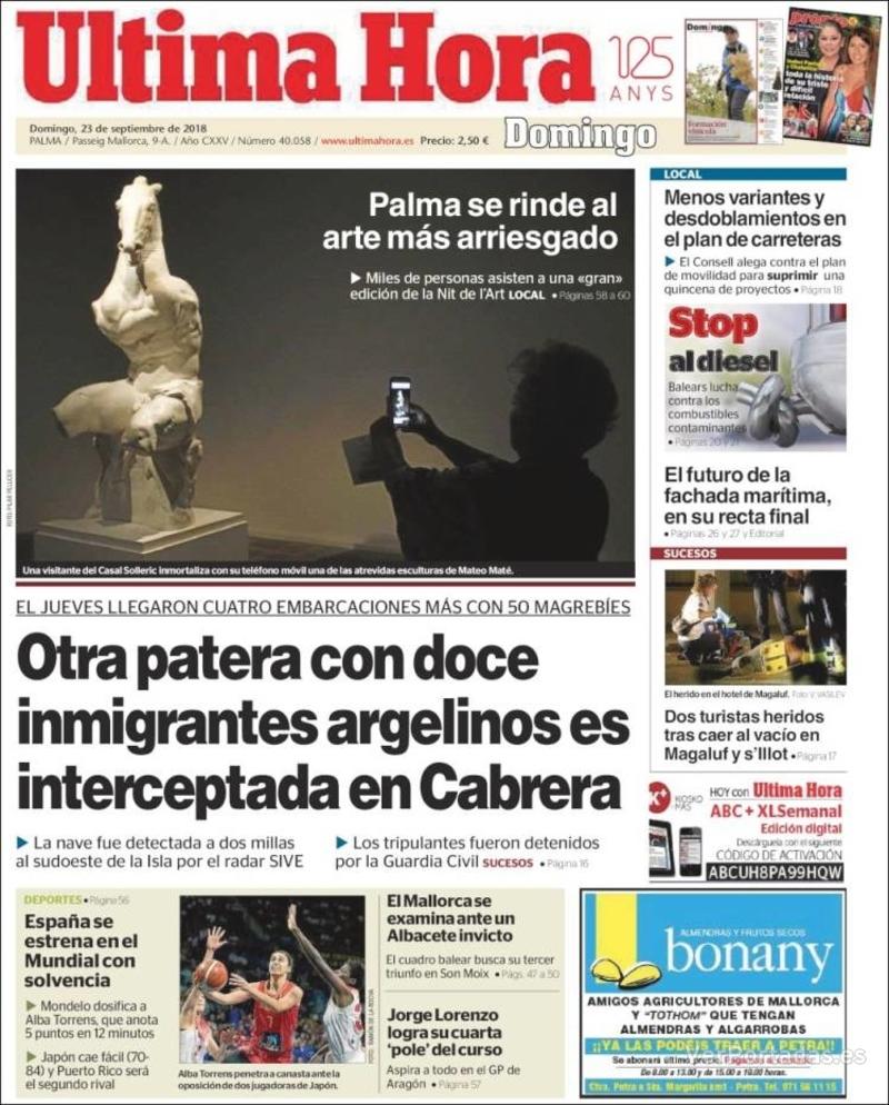 Portada Última Hora 2018-09-24