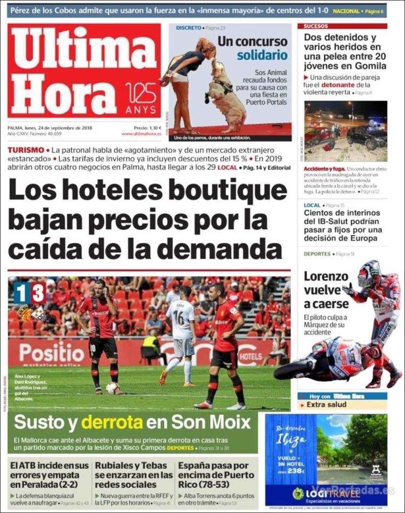 Portada Última Hora 2018-09-25