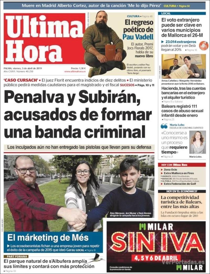 Portada Última Hora 2019-04-06