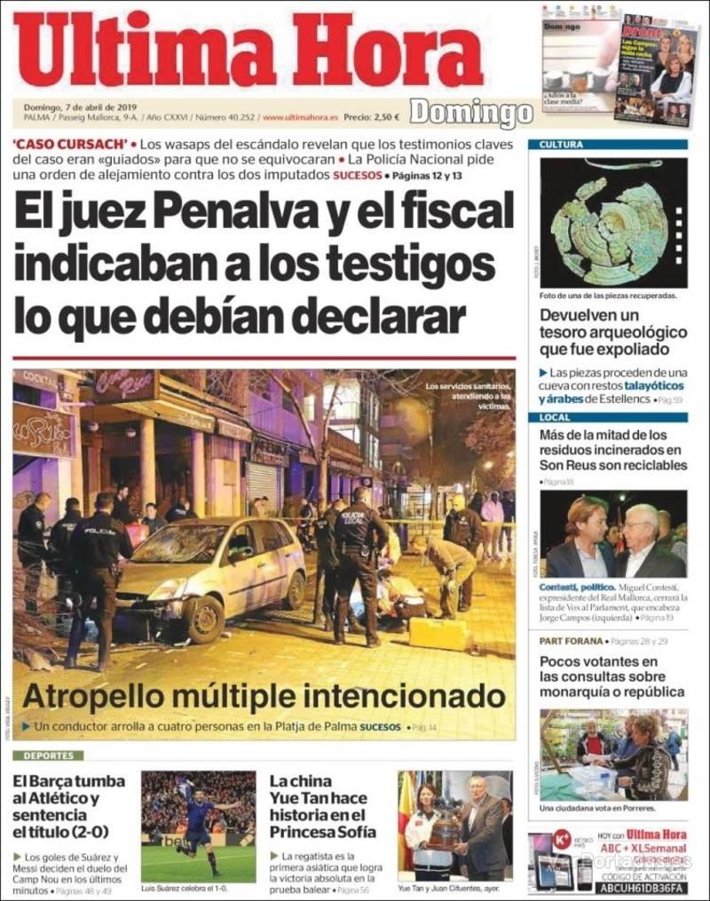 Portada Última Hora 2019-04-08