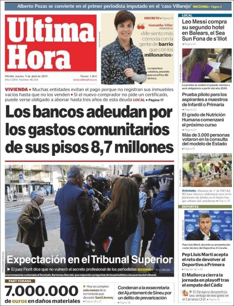 Portada Última Hora 2019-04-10