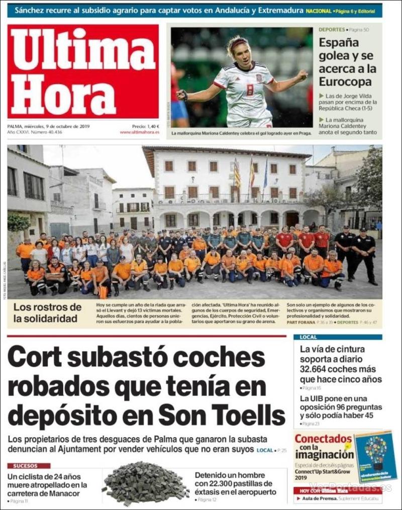 Portada Última Hora 2019-10-10