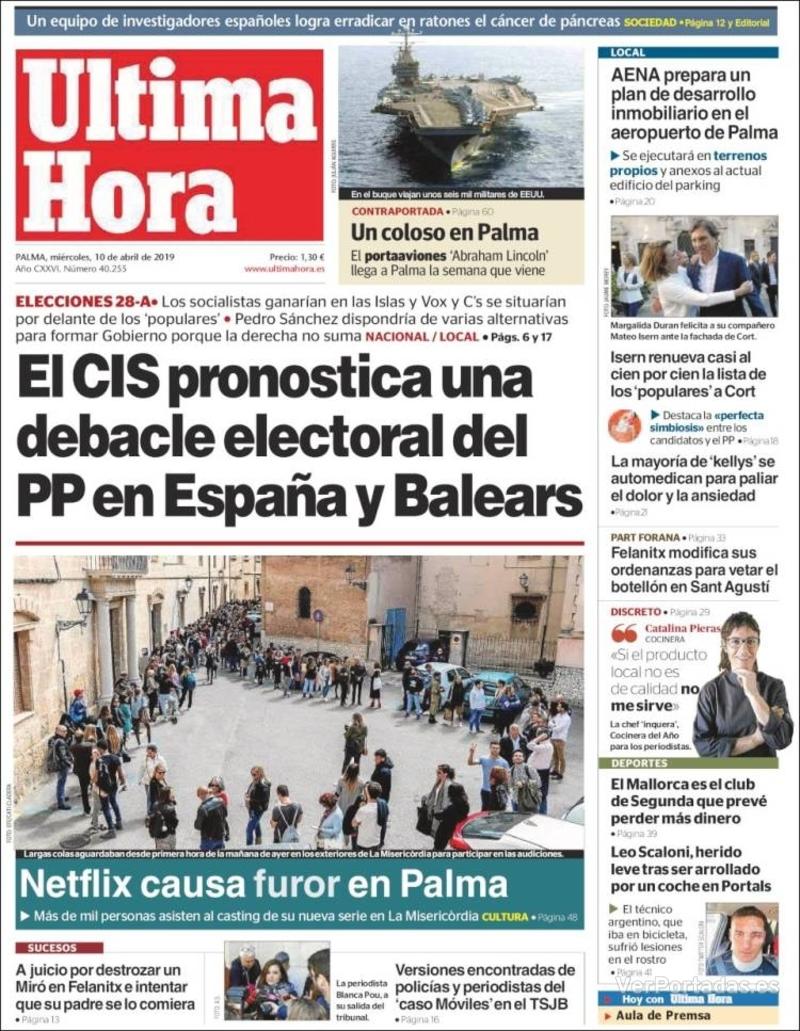 Portada Última Hora 2019-04-11