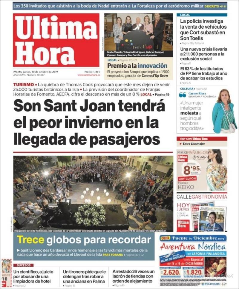 Portada Última Hora 2019-10-11