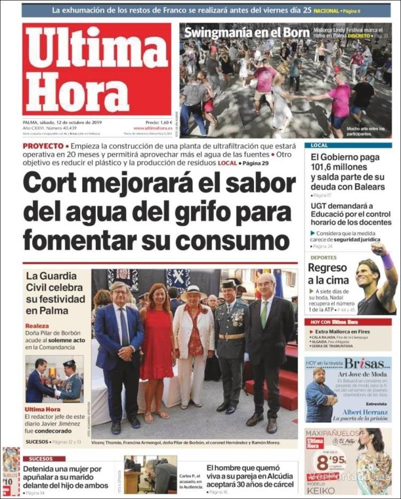 Portada Última Hora 2019-10-13