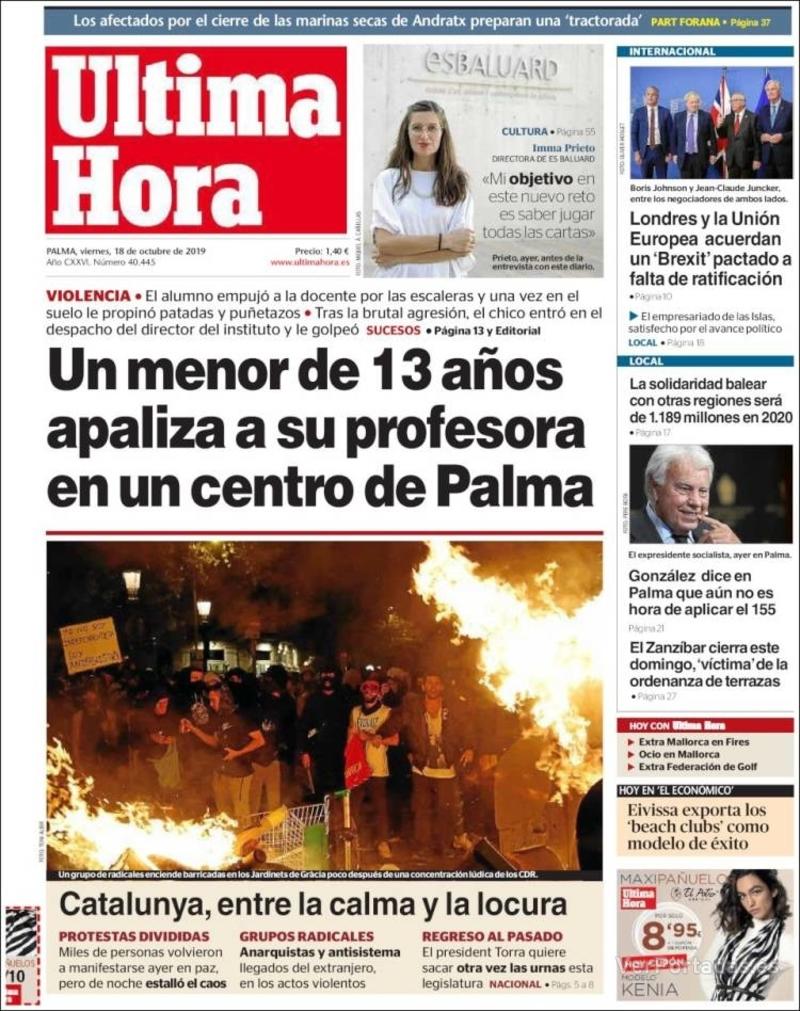 Portada Última Hora 2019-10-19