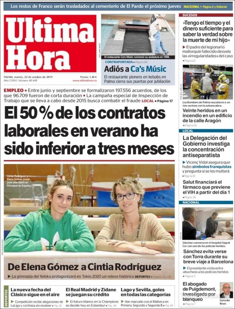 Portada Última Hora 2019-10-23