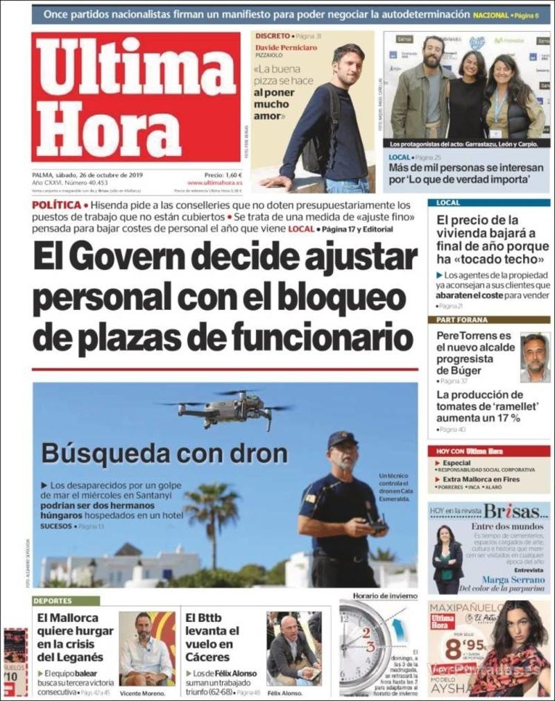 Portada Última Hora 2019-10-27