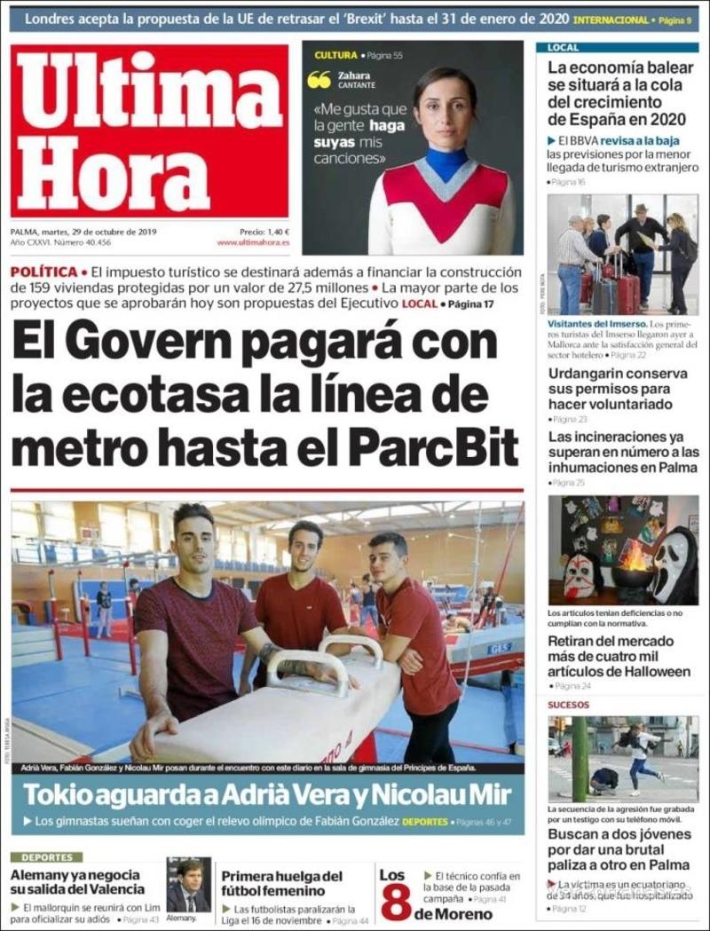 Portada Última Hora 2019-10-30