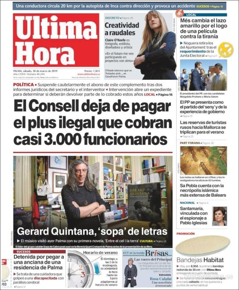 Portada Última Hora 2019-03-31