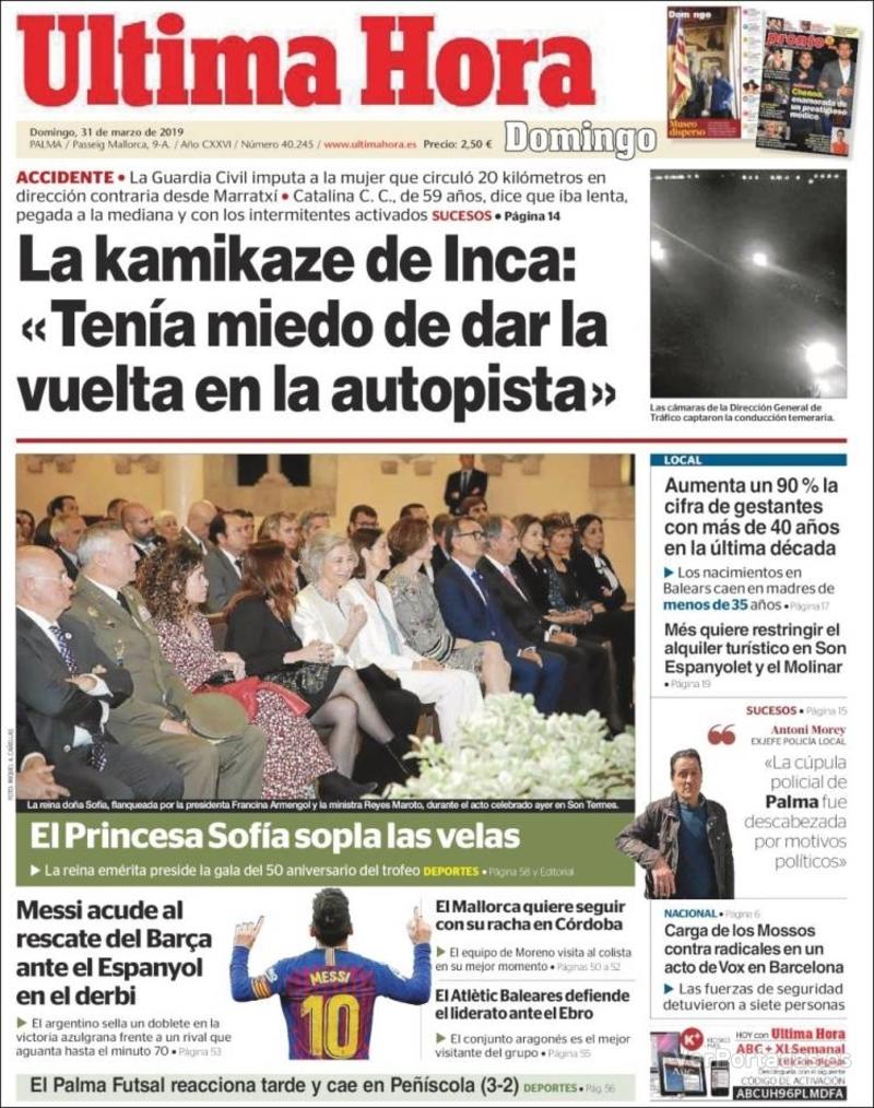 Portada Última Hora 2019-04-01