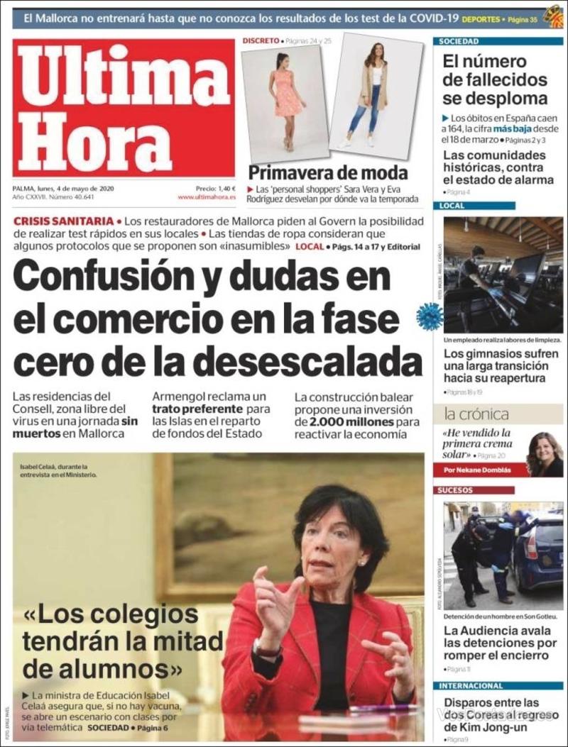 Portada Última Hora 2020-05-05