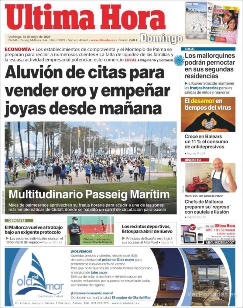 Portada Última Hora 2020-05-11