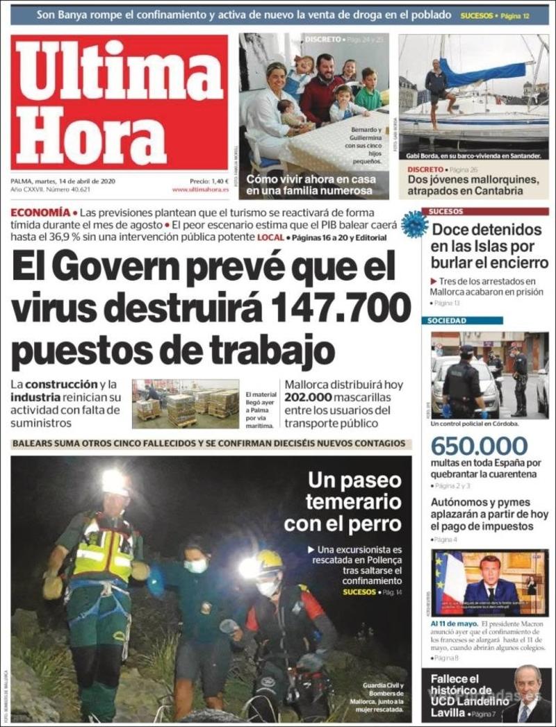 Portada Última Hora 2020-04-15