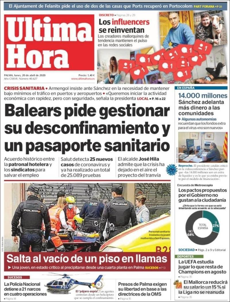 Portada Última Hora 2020-04-21