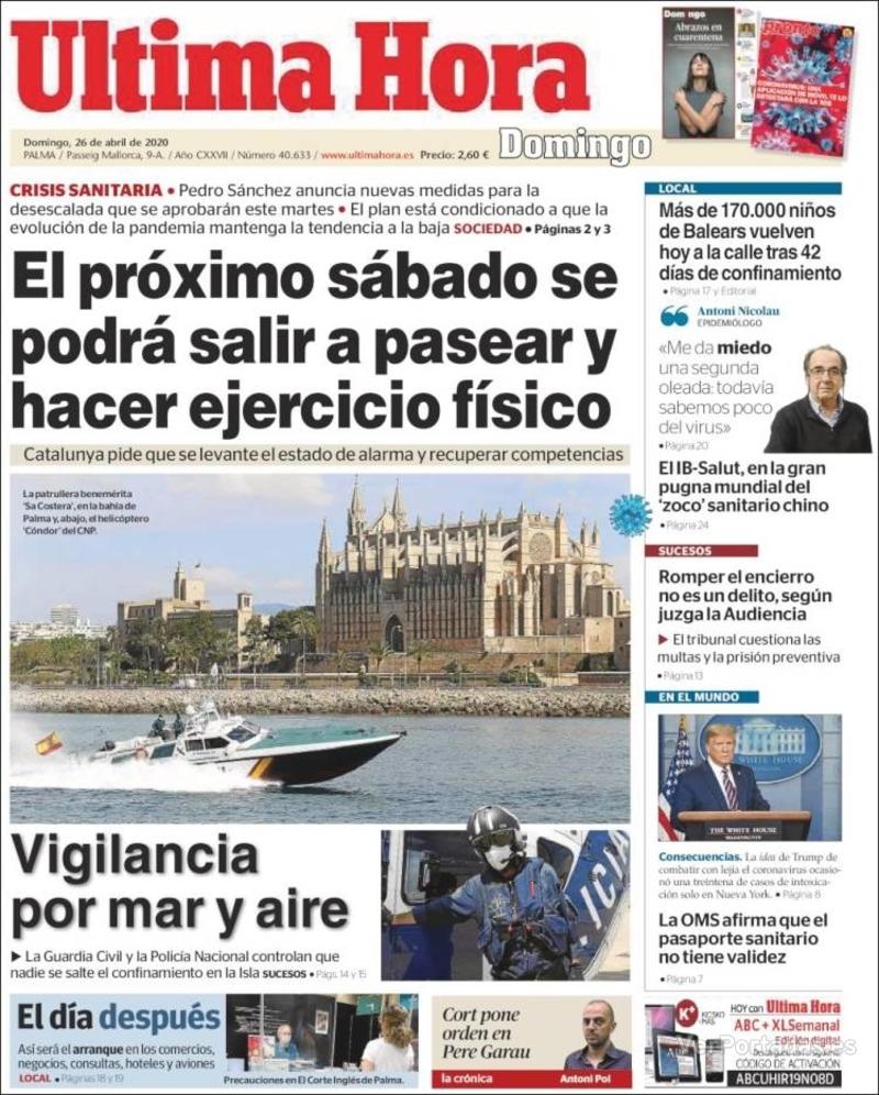 Portada Última Hora 2020-04-27