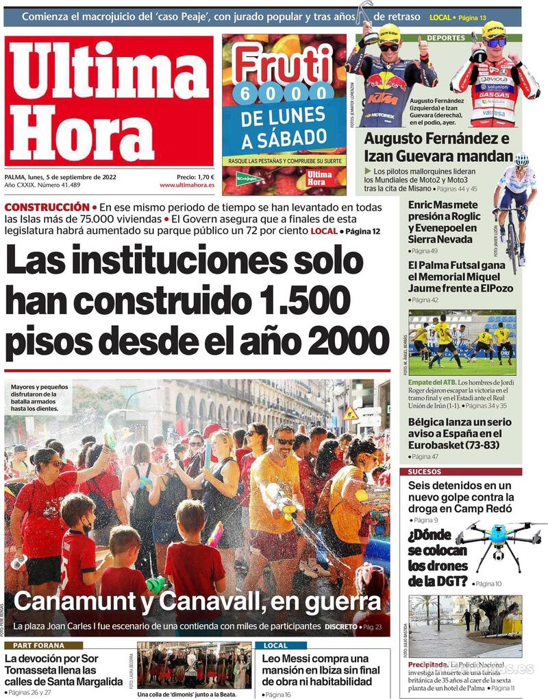 Portada Última Hora 2022-09-06