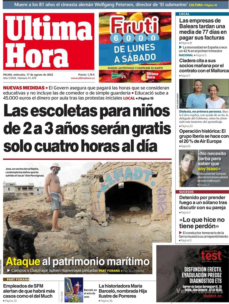 Portada Última Hora 2022-08-18