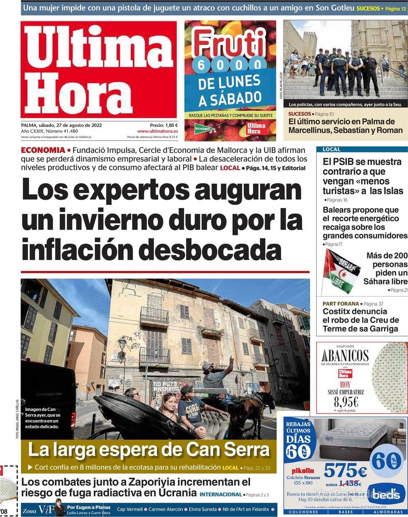 Portada Última Hora 2022-08-28