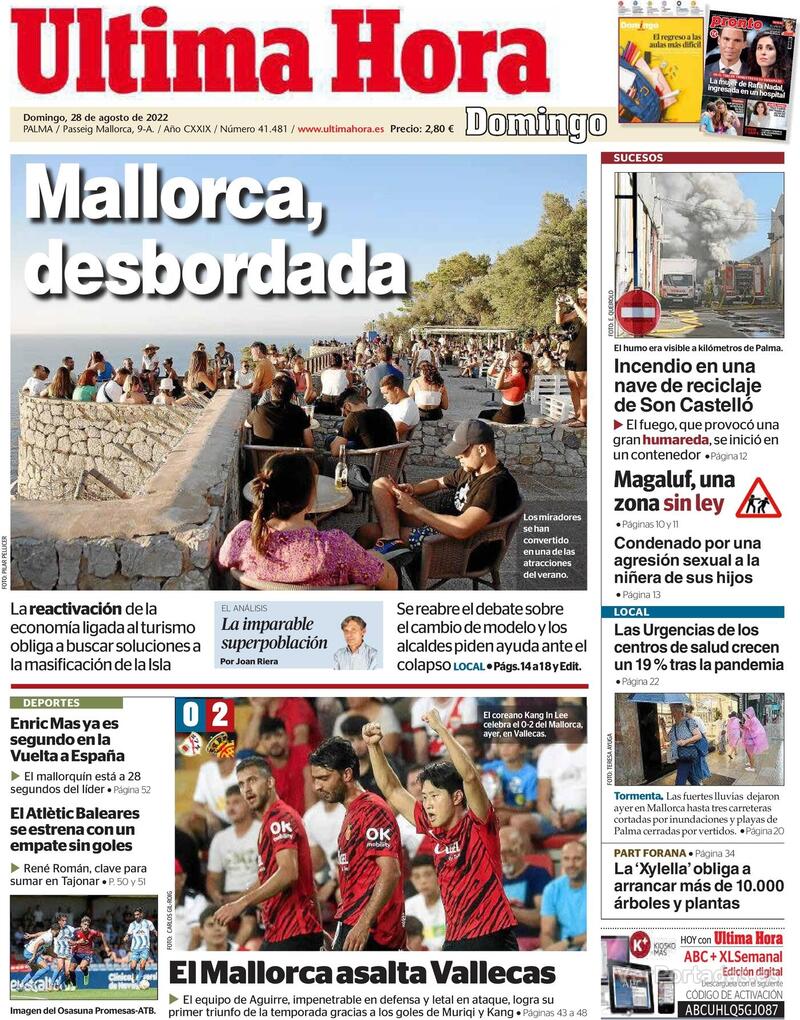 Portada Última Hora 2022-08-29