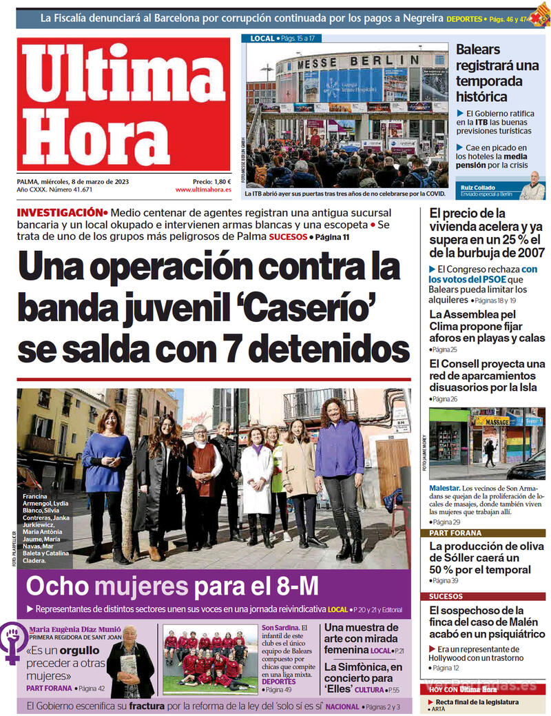 Portada Última Hora 2023-03-09