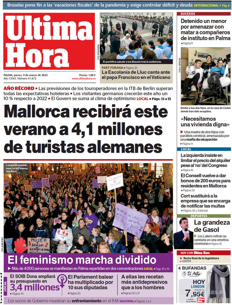 Portada Última Hora 2023-03-10