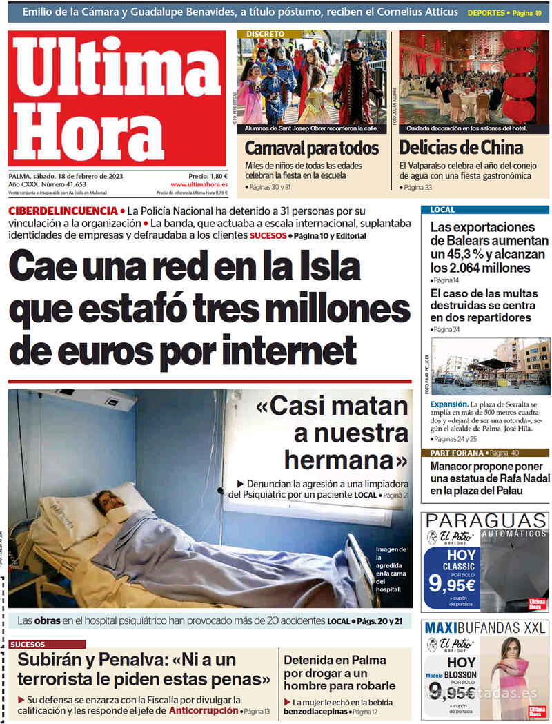 Portada Última Hora 2023-02-19