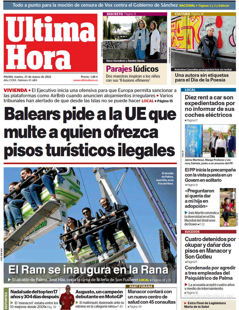 Portada Última Hora 2023-03-22