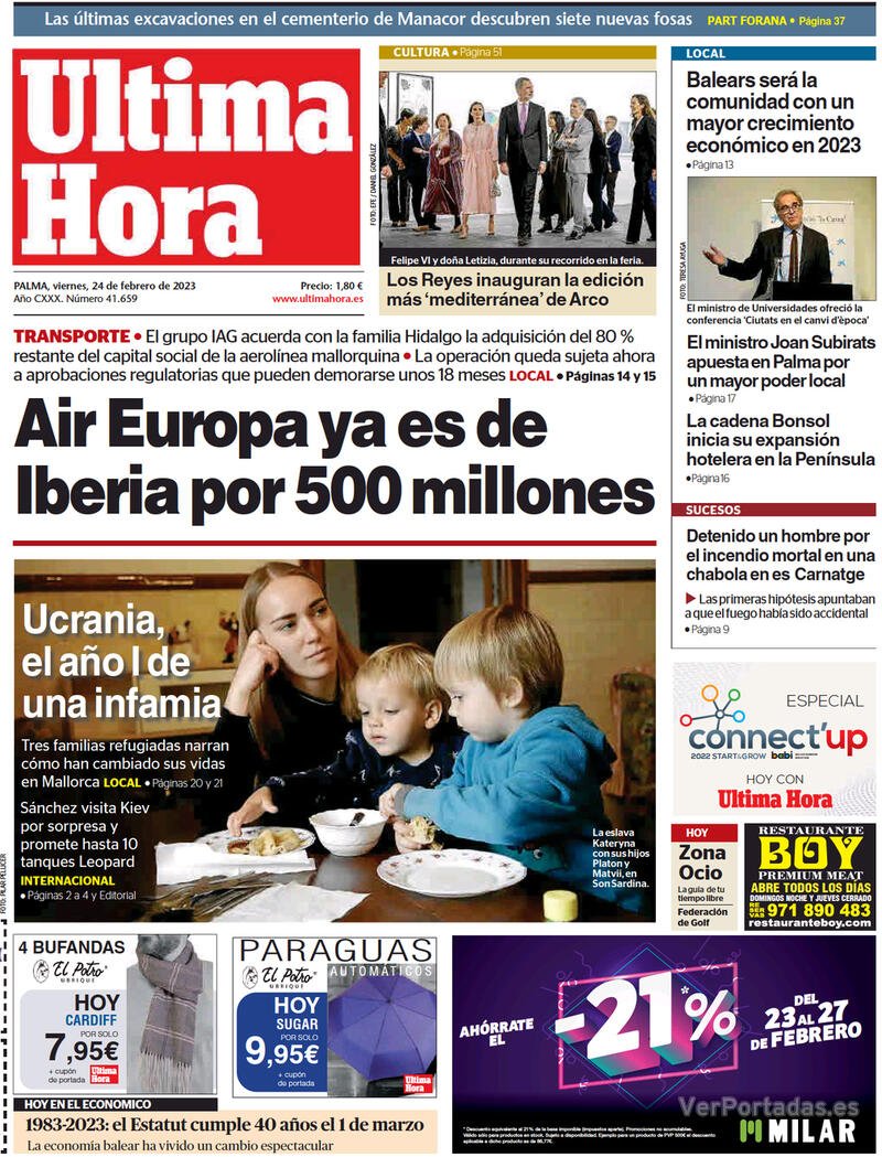 Portada Última Hora 2023-02-25